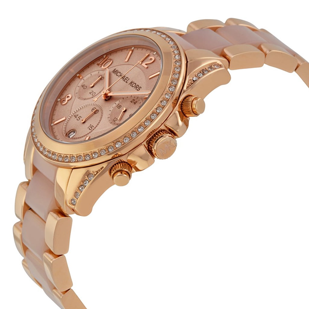 Đồng hồ đeo tay nữ Michael Kors Rose Gold mạ Blair Glitz MK5263 vi